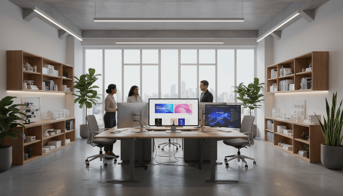 AI design and web development workspace